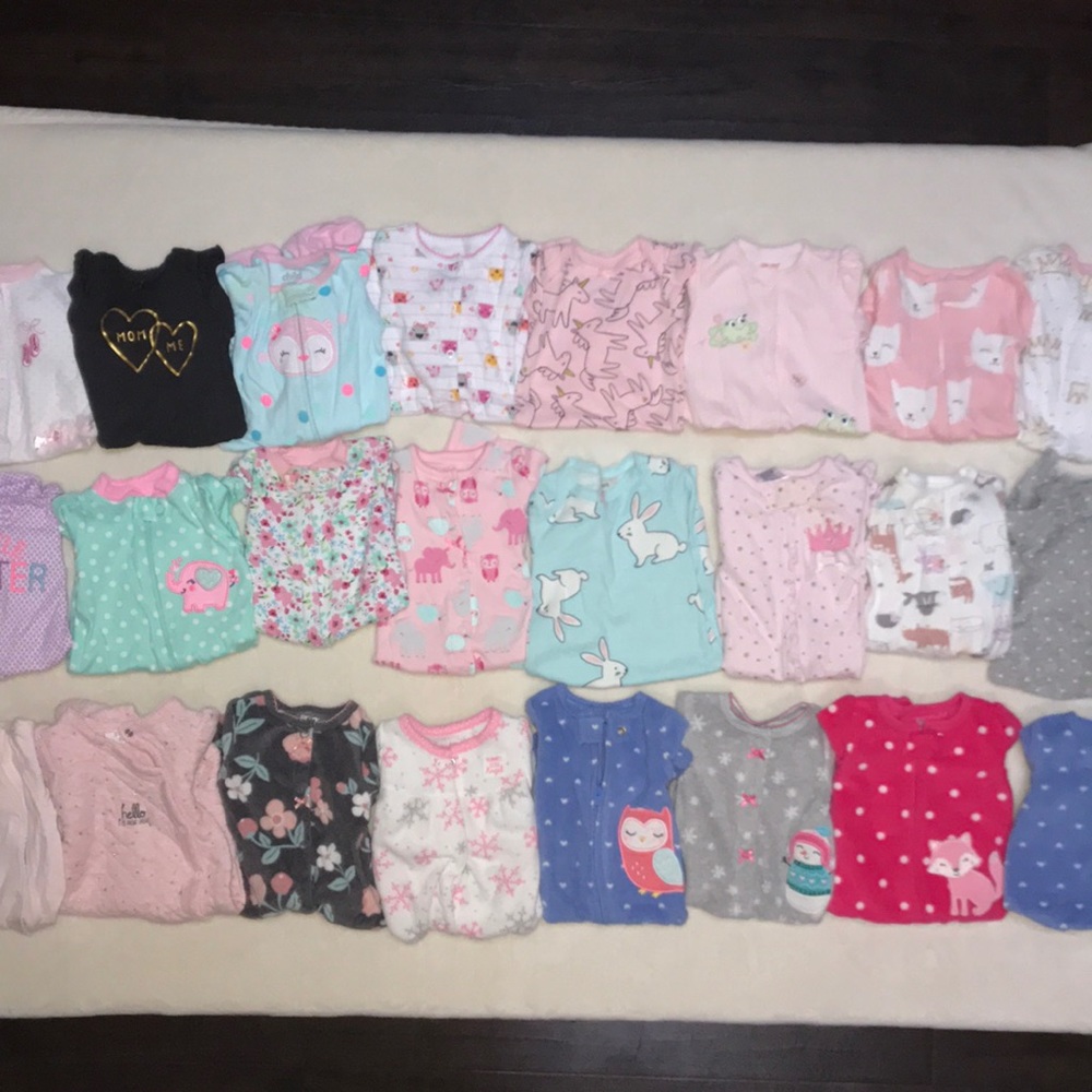 Newborn Baby Girl Sleepers/Pajamas